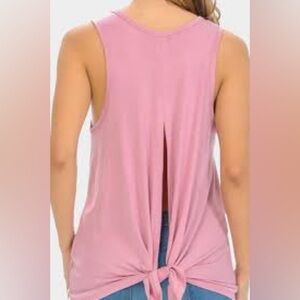 Magic Fit Mauve Sleeveless Tank Top split back rose pink made in USA 🇺🇸😊 M